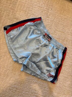 Puma Shorts Size Small baby blue red navy trim